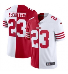 Men San Francisco 49ers 23 Christian McCaffrey Red 26 White Split Limited Stitched Jersey Men San Francisco 49ers 23 Christian McCaffrey Red 26 White Split Limited Stitched Jersey