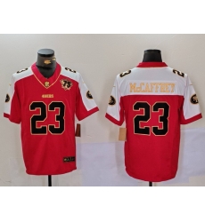 Men San Francisco 49ers 23 Christian McCaffrey Red F U S E Mexico With Gate Bridge Patch Vapor Limited Stitched Football Jersey 1 Men San Francisco 49ers 23 Christian McCaffrey Red F U S E Mexico With Gate Bridge Patch Vapor Limited Stitched Football Jersey 1