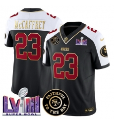 Men San Francisco 49ers 23 Christian Mccaffrey Black Alternate 2025 F U S E Faithful 26 Super Bowl LVIII Patch Vapor Limited Stitched Football Jersey Men San Francisco 49ers 23 Christian Mccaffrey Black Alternate 2025 F U S E Faithful 26 Super Bowl LVIII Patch Vapor Limited Stitched Football Jersey