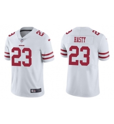 Men San Francisco 49ers 23 JaMycal Hasty 2021 White Vapor Untouchable Limited Stitched Jersey Men San Francisco 49ers 23 JaMycal Hasty 2021 White Vapor Untouchable Limited Stitched Jersey