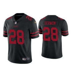 Men San Francisco 49ers 28 Trey Sermon Black Vapor Limited Jersey Men San Francisco 49ers 28 Trey Sermon Black Vapor Limited Jersey