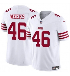 Men San Francisco 49ers 46 Jon Weeks White 2025 F U S E Vapor Untouchable Limited Stitched Football Jersey Men San Francisco 49ers 46 Jon Weeks White 2025 F U S E Vapor Untouchable Limited Stitched Football Jersey