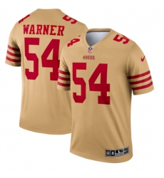Men San Francisco 49ers 54 Fred Warner 2022 New Gold Inverted Legend Stitched Football Jersey Men San Francisco 49ers 54 Fred Warner 2022 New Gold Inverted Legend Stitched Football Jersey