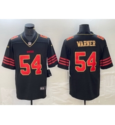 Men San Francisco 49ers 54 Fred Warner Black Gold Stitched Jersey Men San Francisco 49ers 54 Fred Warner Black Gold Stitched Jersey