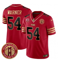 Men San Francisco 49ers 54 Fred Warner Red F U S E Golden Gate Bridge With 3 Star C Patch Balck Scarlet Vapor Limited Stitched Football Jersey Men San Francisco 49ers 54 Fred Warner Red F U S E Golden Gate Bridge With 3 Star C Patch Balck Scarlet Vapor Limited Stitched Football Jersey
