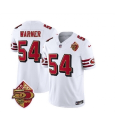 Men San Francisco 49ers 54 Fred Warner White 2023 F U S E 50th Patch Throwback Stitched Football Jersey Men San Francisco 49ers 54 Fred Warner White 2023 F U S E 50th Patch Throwback Stitched Football Jersey