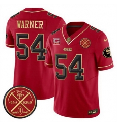 Men San Francisco 49ers 54 Fred warner Red F U S E  3 Star C With Est 1946 Patch Vapor Limited Stitched Football Jersey