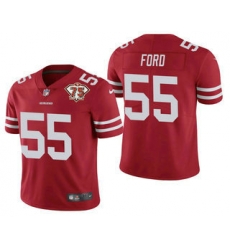 Men San Francisco 49ers 55 Dee Ford Red 75th Anniversary Patch 2021 Vapor Untouchable Stitched Nike Limited Jersey Men San Francisco 49ers 55 Dee Ford Red 75th Anniversary Patch 2021 Vapor Untouchable Stitched Nike Limited Jersey