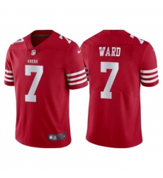Men San Francisco 49ers 7 Charvarius Ward Red Vapor Untouchable Limited Stitched Football Jersey Men San Francisco 49ers 7 Charvarius Ward Red Vapor Untouchable Limited Stitched Football Jersey