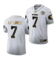 Men San Francisco 49ers 7 Colin Kaepernick White Gold 75th Anniversary Stitched Jersey Men San Francisco 49ers 7 Colin Kaepernick White Gold 75th Anniversary Stitched Jersey