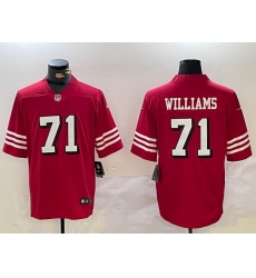 Men San Francisco 49ers 71 Trent Williams Red Vapor Untouchable Limited Stitched Football Jersey 1 Men San Francisco 49ers 71 Trent Williams Red Vapor Untouchable Limited Stitched Football Jersey 1