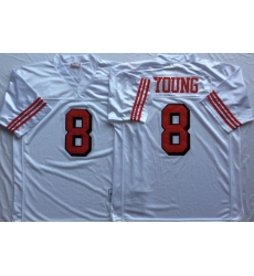 Men San Francisco 49ers 8 Steve Young White Vintage M&N Jersey Men San Francisco 49ers 8 Steve Young White Vintage M&N Jersey