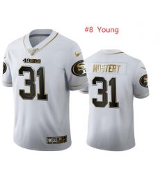 Men San Francisco 49ers 8 steve young White Gold 100th Anniversary jersey Men San Francisco 49ers 8 steve young White Gold 100th Anniversary jersey