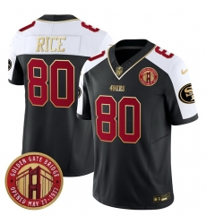 Men San Francisco 49ers 80 Jerry Rice Balck F U S E Golden Gate Bridge Patch Alternate Vapor Limited Stitched Football Jersey Men San Francisco 49ers 80 Jerry Rice Balck F U S E Golden Gate Bridge Patch Alternate Vapor Limited Stitched Football Jersey