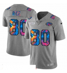 Men San Francisco 49ers 80 Jerry Rice Men Nike Multi Color 2020 NFL Crucial Catch NFL Jersey Greyheather Men San Francisco 49ers 80 Jerry Rice Men Nike Multi Color 2020 NFL Crucial Catch NFL Jersey Greyheather