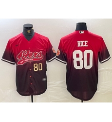 Men San Francisco 49ers 80 Jerry Rice Red Black With Patch Cool Base Stitched Baseball jerseys 2 Men San Francisco 49ers 80 Jerry Rice Red Black With Patch Cool Base Stitched Baseball jerseys 2
