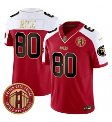 Men San Francisco 49ers 80 Jerry Rice Red F U S E Golden Gate Bridge Patch Alternate Vapor Limited Stitched Football Jersey Men San Francisco 49ers 80 Jerry Rice Red F U S E Golden Gate Bridge Patch Alternate Vapor Limited Stitched Football Jersey