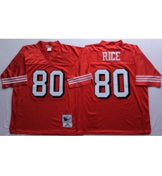 Men San Francisco 49ers 80 Jerry Rice Red Vintage M&N Jersey Men San Francisco 49ers 80 Jerry Rice Red Vintage M&N Jersey