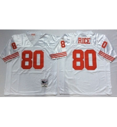 Men San Francisco 49ers 80 Jerry Rice White M&N Throwback Jersey Men San Francisco 49ers 80 Jerry Rice White M&N Throwback Jersey