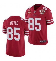 Men San Francisco 49ers 85 George Kittle 2021 Red With C Patch 75th Anniversary Vapor Untouchable Limited NFL Jersey Men San Francisco 49ers 85 George Kittle 2021 Red With C Patch 75th Anniversary Vapor Untouchable Limited NFL Jersey