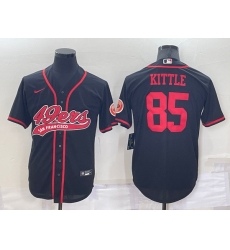 Men San Francisco 49ers 85 George Kittle Black Cool Base Stitched Baseball Jersey Men San Francisco 49ers 85 George Kittle Black Cool Base Stitched Baseball Jersey