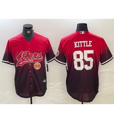 Men San Francisco 49ers 85 George Kittle Red Black With Patch Cool Base Stitched Baseball jerseys 3 Men San Francisco 49ers 85 George Kittle Red Black With Patch Cool Base Stitched Baseball jerseys 3
