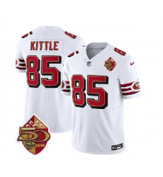 Men San Francisco 49ers 85 George Kittle White 2023 F U S E 50th Patch Vapor Untouchable Limited Stitched Football Jersey Men San Francisco 49ers 85 George Kittle White 2023 F U S E 50th Patch Vapor Untouchable Limited Stitched Football Jersey