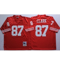 Men San Francisco 49ers 87 Dwight Clark Red M&N Throwback Jersey Men San Francisco 49ers 87 Dwight Clark Red M&N Throwback Jersey