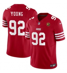 Men San Francisco 49ers 92 Chase Young Red 2023 F U S E With John Madden Patch Vapor Limited Stitched Football Jersey Men San Francisco 49ers 92 Chase Young Red 2023 F U S E With John Madden Patch Vapor Limited Stitched Football Jersey