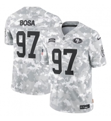 Men San Francisco 49ers 97 Nick Bosa 2024 Arctic Camo Salute To Service Limited Stitched Football Jersey Men San Francisco 49ers 97 Nick Bosa 2024 Arctic Camo Salute To Service Limited Stitched Football Jersey