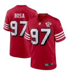 Men San Francisco 49ers 97 Nick Bosa 75th Anniversary Red Nike Jersey Men San Francisco 49ers 97 Nick Bosa 75th Anniversary Red Nike Jersey