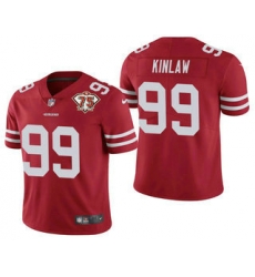 Men San Francisco 49ers 99 Javon Kinlaw Red 75th Anniversary Patch 2021 Vapor Untouchable Stitched Nike Limited Jersey Men San Francisco 49ers 99 Javon Kinlaw Red 75th Anniversary Patch 2021 Vapor Untouchable Stitched Nike Limited Jersey