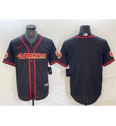 Men San Francisco 49ers Blank Black With Patch Cool Base Stitched Baseball Jersey Men San Francisco 49ers Blank Black With Patch Cool Base Stitched Baseball Jersey