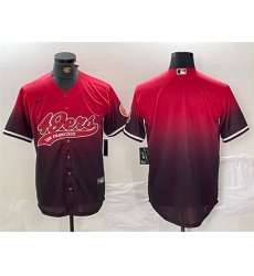 Men San Francisco 49ers Blank Red Black With Patch Cool Base Stitched Baseball Jersey Men San Francisco 49ers Blank Red Black With Patch Cool Base Stitched Baseball Jersey