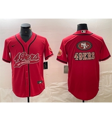 Men San Francisco 49ers Red Team Big Logo With Patch Cool Base Stitched Baseball Jerseys Men San Francisco 49ers Red Team Big Logo With Patch Cool Base Stitched Baseball Jerseys