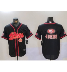 Men San Francisco 49ers Team Big Logo Black With Patch Cool Base Stitched Baseball Jersey 5 Men San Francisco 49ers Team Big Logo Black With Patch Cool Base Stitched Baseball Jersey 5