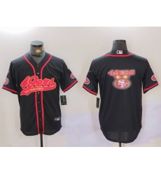 Men San Francisco 49ers Team Big Logo Black With Patch Cool Base Stitched Baseball Jersey 9 Men San Francisco 49ers Team Big Logo Black With Patch Cool Base Stitched Baseball Jersey 9