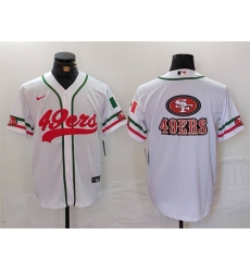 Men San Francisco 49ers Team Big Logo White With Patch Cool Base Stitched Baseball Jersey 1 Men San Francisco 49ers Team Big Logo White With Patch Cool Base Stitched Baseball Jersey 1
