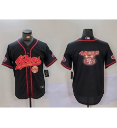 Men San Francisco 49ers Teams Big Logo Black With Patch Cool Base Stitched Baseball Jersey 2 Men San Francisco 49ers Teams Big Logo Black With Patch Cool Base Stitched Baseball Jersey 2