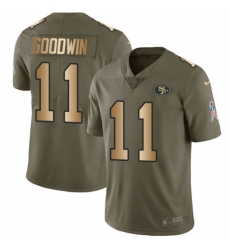 Mens Nike San Francisco 49ers 11 Marquise Goodwin Limited OliveGold 2017 Salute to Service NFL Jersey Mens Nike San Francisco 49ers 11 Marquise Goodwin Limited OliveGold 2017 Salute to Service NFL Jersey