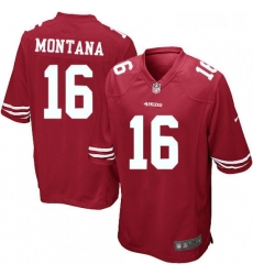 Mens Nike San Francisco 49ers 16 Joe Montana Game Red Team Color NFL Jersey Mens Nike San Francisco 49ers 16 Joe Montana Game Red Team Color NFL Jersey