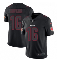 Mens Nike San Francisco 49ers 16 Joe Montana Limited Black Rush Impact NFL Jersey Mens Nike San Francisco 49ers 16 Joe Montana Limited Black Rush Impact NFL Jersey