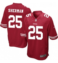 Mens Nike San Francisco 49ers 25 Richard Sherman Game Red Team Color NFL Jersey Mens Nike San Francisco 49ers 25 Richard Sherman Game Red Team Color NFL Jersey