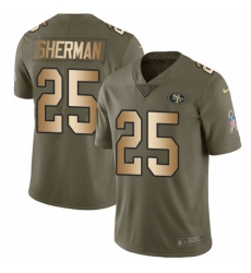Mens Nike San Francisco 49ers 25 Richard Sherman Limited OliveGold 2017 Salute to Service NFL Jersey Mens Nike San Francisco 49ers 25 Richard Sherman Limited OliveGold 2017 Salute to Service NFL Jersey