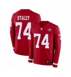 Mens Nike San Francisco 49ers 74 Joe Staley Limited Red Therma Long Sleeve NFL Jersey Mens Nike San Francisco 49ers 74 Joe Staley Limited Red Therma Long Sleeve NFL Jersey