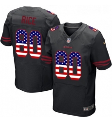 Mens Nike San Francisco 49ers 80 Jerry Rice Elite Black Alternate USA Flag Fashion NFL Jersey Mens Nike San Francisco 49ers 80 Jerry Rice Elite Black Alternate USA Flag Fashion NFL Jersey