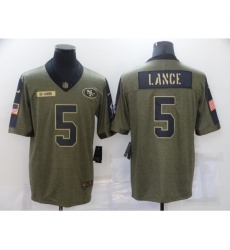 Men's San Francisco 49ers #5 Trey Lance Nike Olive 2021 Salute To Service Limited Player Jersey Men's San Francisco 49ers #5 Trey Lance Nike Olive 2021 Salute To Service Limited Player Jersey