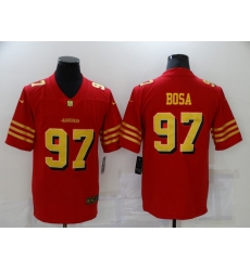 Men's San Francisco 49ers #97 Nick Bosa Red Gold Untouchable Limited Jersey Men's San Francisco 49ers #97 Nick Bosa Red Gold Untouchable Limited Jersey