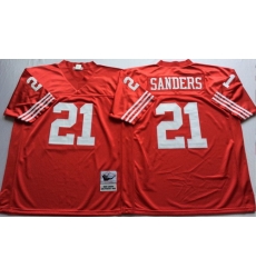 Mitchell And Ness 49ers #21 deion sanders red Mens Throwback Stitched NFL Jersey Mitchell And Ness 49ers #21 deion sanders red Mens Throwback Stitched NFL Jersey