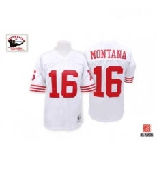 Mitchell and Ness San Francisco 49ers 16 Joe Montana Authentic White Throwback NFL Jersey Mitchell and Ness San Francisco 49ers 16 Joe Montana Authentic White Throwback NFL Jersey